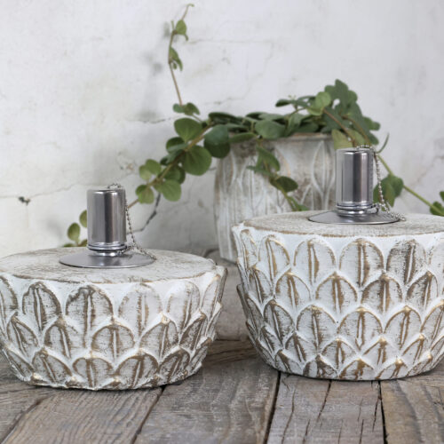 Öllampe "Vittel" mit Gold Muster, Höhe 8 cm