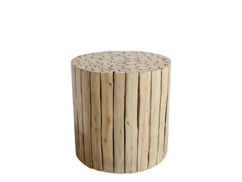 Hocker aus Eukalyptusholz, 40 x 40 cm – Bild 8