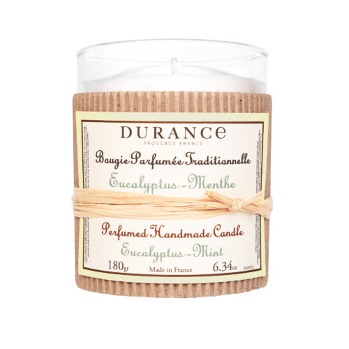 Duftkerze im Glas, 180g, "Eukalyptus-Pfefferminze"