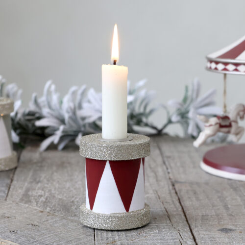 Kerzenständer "Trommel" mit Glitzer