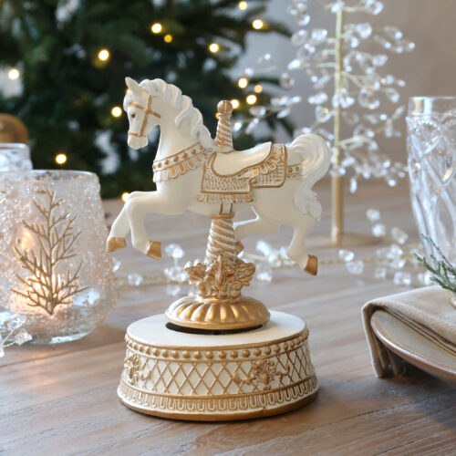 Chic Antique Noel Spieluhr mit Pferd