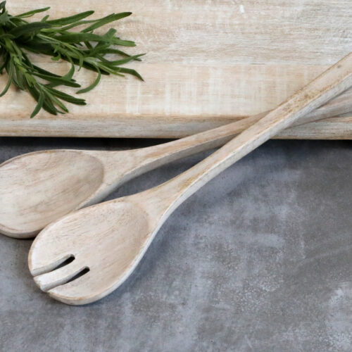 Salatbesteck "Laon" aus hellem Mangoholz