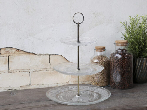 Etagère mit 3 Glastablett's von Chic Antique – Bild 2