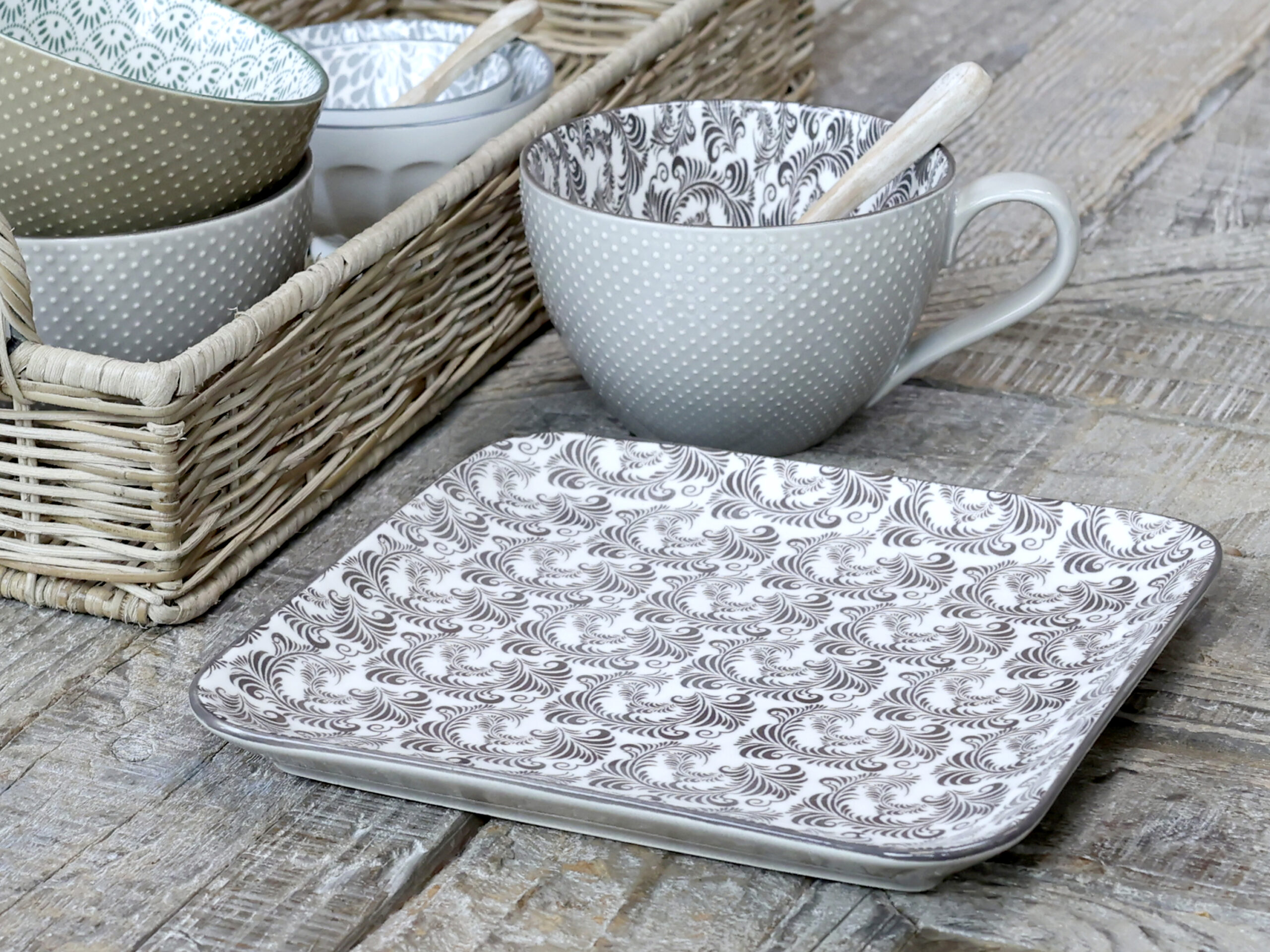 Teller "Arés", 20 x 20 cm, mokka