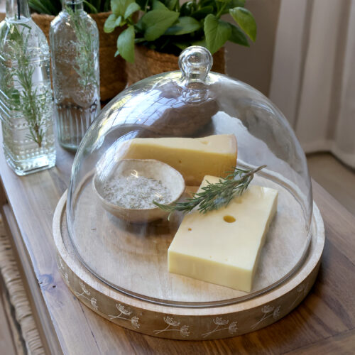 Glasglocke mit Schnitzereien "Tours"