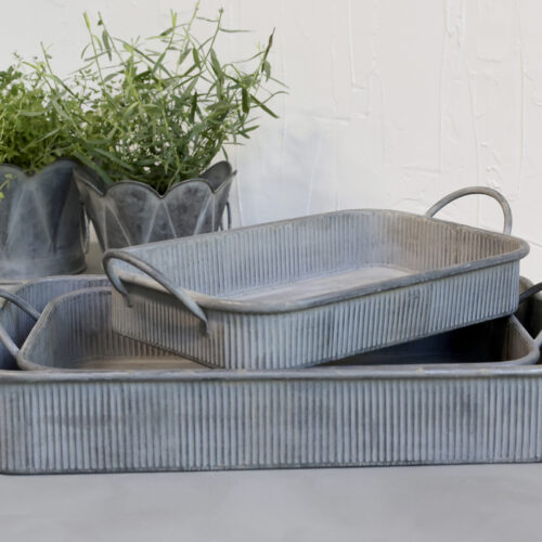 Tablett mit Rillen, Länge 39 cm