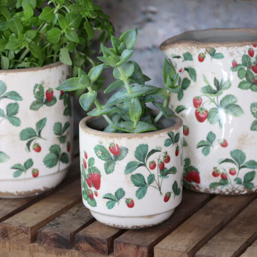 Übertopf "Fraises", Höhe 10 cm