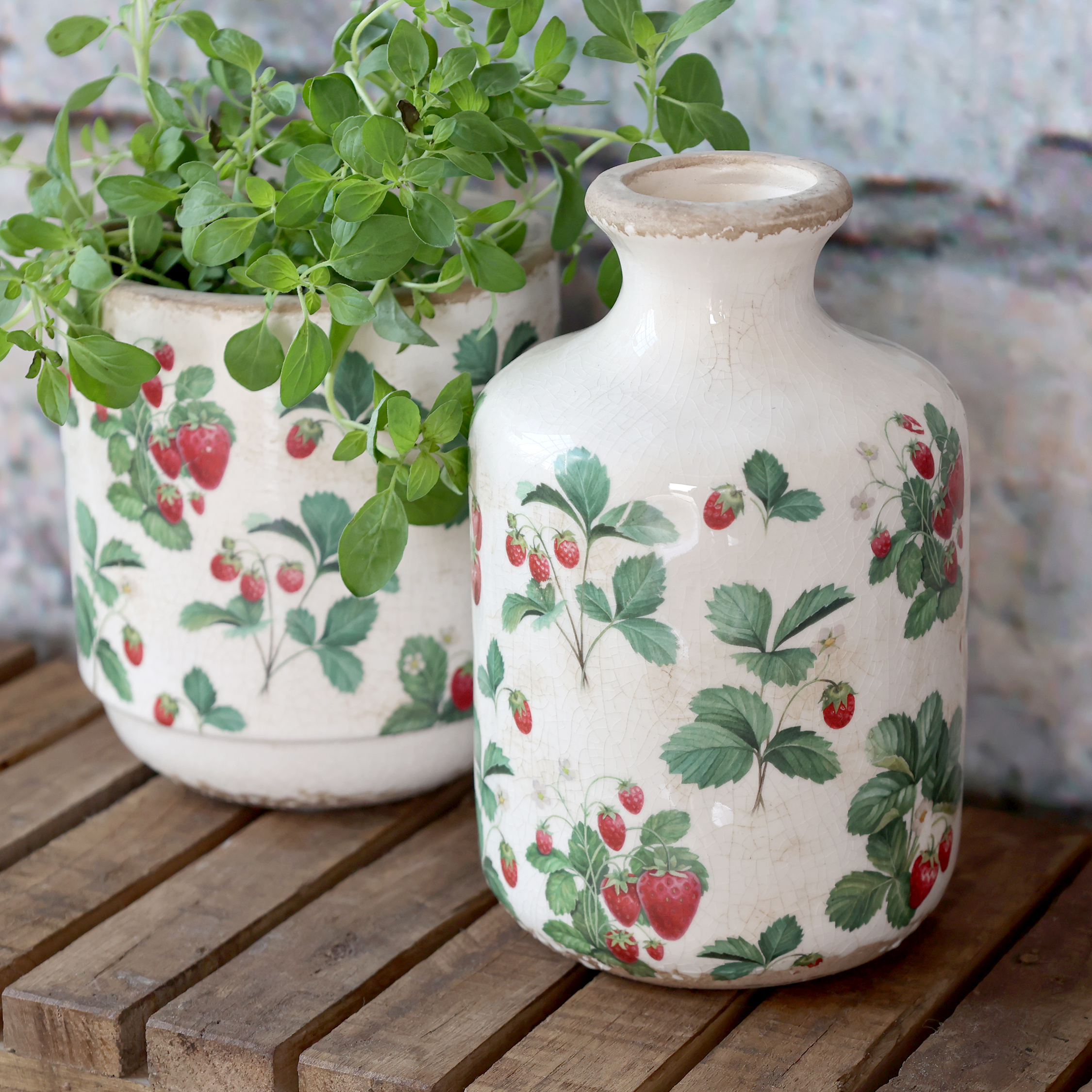 Vase "Fraises", Höhe 17,5 cm