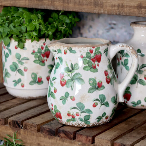 Vase/Kanne "Fraises", Höhe 15 cm