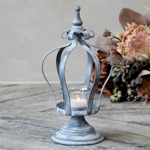 Teelichthalter Krone auf Fuß, Höhe 26 cm