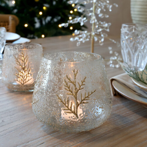 Chic Antique Windlicht mit Dekoration aus getrockneten Zweigen