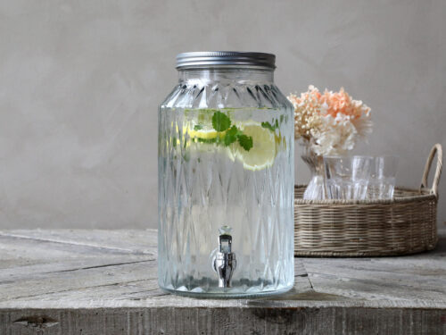 Wasserspender aus Glas mit Zapfhahn 5,5 Liter
